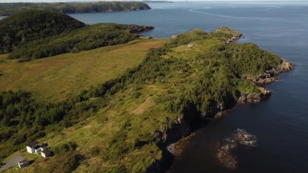 東海岸大西洋カナダボナビスタ半島の半島と岩場の海岸線の空中撮影 — ストック動画