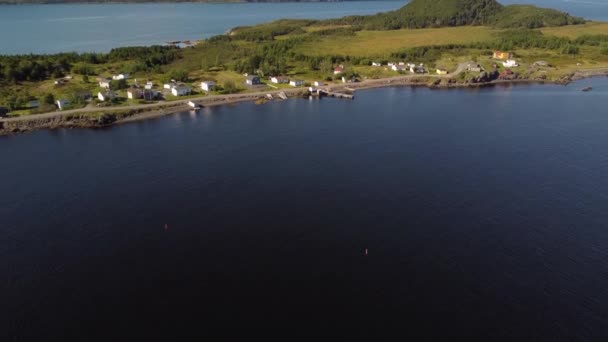 Aerial Beach Houses Peninsula East Coast Newfoundland Canada — Stock Video