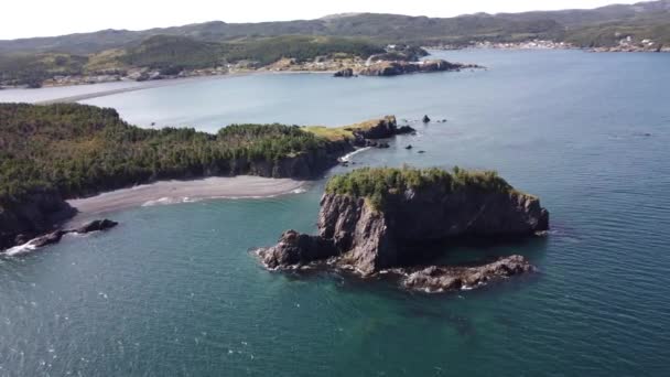 Aerial Chance Cove Και Νησιά Της Ανατολικής Ακτής Έναν Όμορφο — Αρχείο Βίντεο