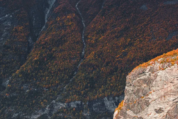 Cenário Montanha Com Cores Outono — Fotografia de Stock