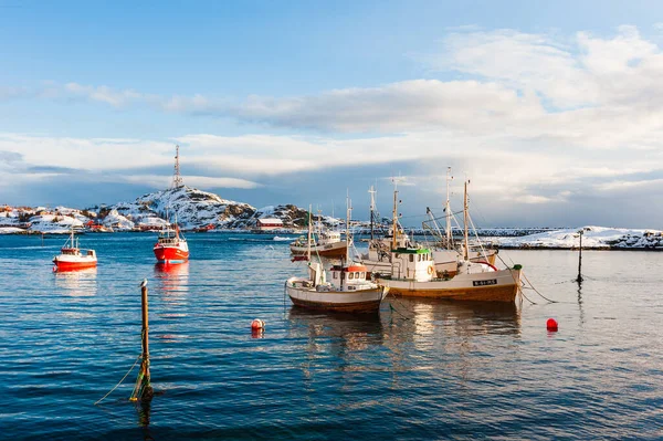Vissersboten Haven Noorwegen — Stockfoto