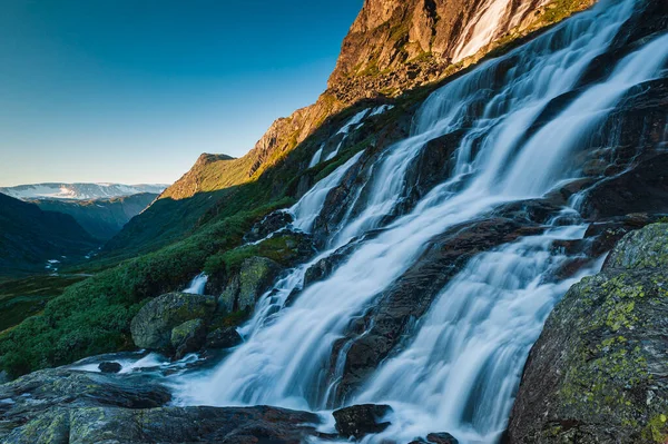 Cascata Nel Parco Nazionale Jotunheimen Norvegia — Foto Stock