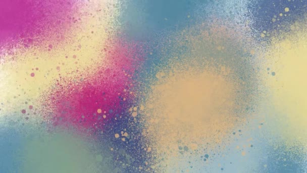 Abstract multicolored background texture ,brush strokes with spray paints on canva — Stock Video