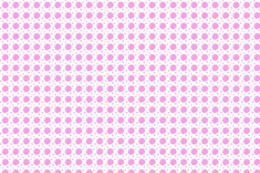 Pembe sembollü çizim. Beyaz üzerinde pembe noktalar olan desenler. Noktalı çizgiler geometrik arkaplan