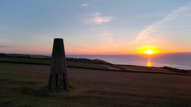 Wschód Słońca Nad Daymark Drona Kingswear Devon Anglia Europa — Wideo stockowe