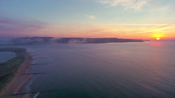 Wschód Słońca Nad Exmouth Dawlish Warren Beach Drona Devon Anglia — Wideo stockowe