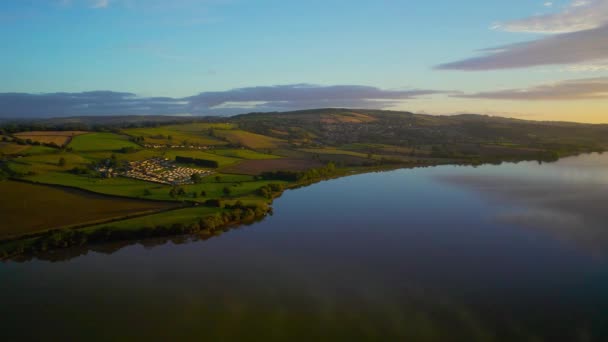 Nascer Sol Sobre Rio Teign Drone Newton Abbot Devon Inglaterra — Vídeo de Stock