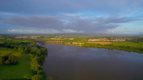 View River Teign Drone Newton Abbot Devon England Europe — Stock Video