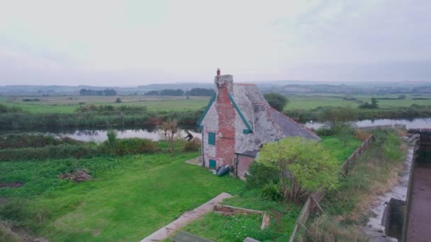 Casa Campo Rio Exe Drone Topsham Ferry Devon Inglaterra — Vídeo de Stock