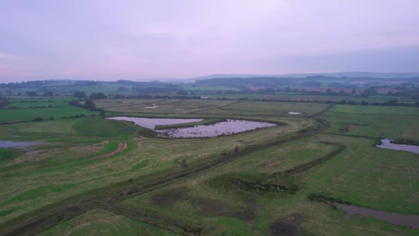 Wetlands Meadows Rspb Exminster Powderham Marshe Drone Exeter Devon Anglia — Wideo stockowe