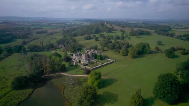 Powderham Castle Powderham Park Drone Powderham Exeter Devon Angleterre Europe — Video