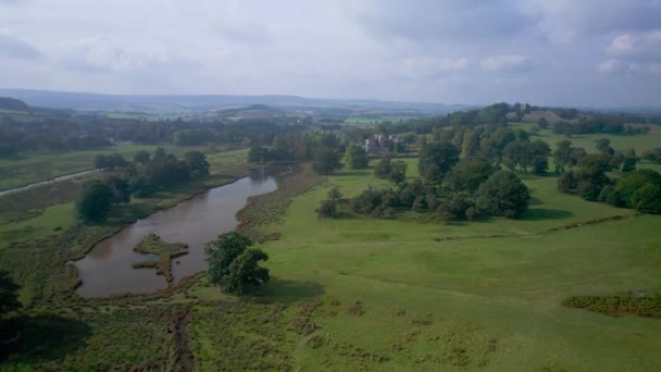 Powderham Castle Powderham Park Από Drone Powderham Exeter Devon Αγγλία — Αρχείο Βίντεο