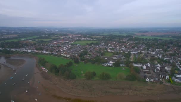 River Exe Topsham Exeter Από Drone Devon Αγγλία Ευρώπη — Αρχείο Βίντεο