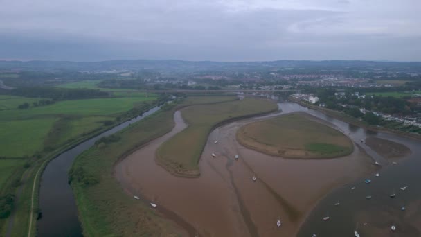 River Exe Topsham Exeter Drone Devon Inglaterra Europa — Vídeo de Stock