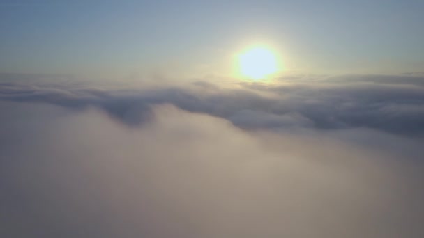 Схід Сонця Над Туманом Безпілотного Літального Апарату Девон Англія — стокове відео