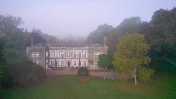 Foggy View Cockington Court Drone Torquay Devon England Europe — 비디오