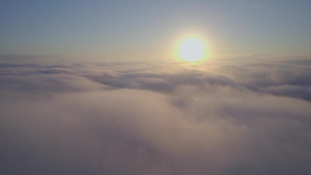 Lever Soleil Sur Brouillard Drone Devon Angleterre Europe — Video