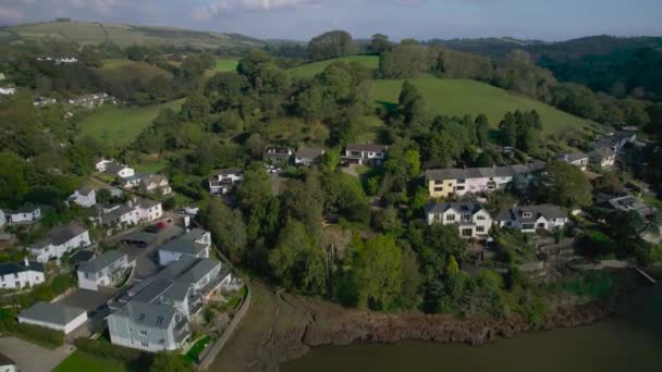 Stoke Gabriel River Dart Από Drone Devon Αγγλία Ευρώπη — Αρχείο Βίντεο