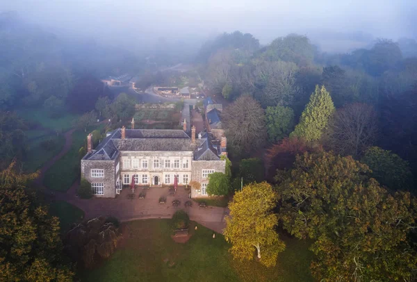 Foggy View Cockington Court Drone Torquay Devon England Europe — Stock Photo, Image