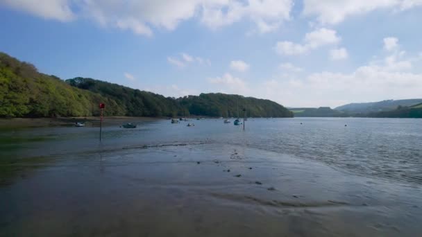 Stoke Gabriel River Dart Van Een Drone Devon Engeland Europa — Stockvideo