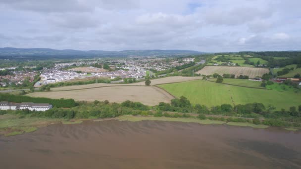 River Teign Drone Newton Abbot Devon Angleterre Europe — Video