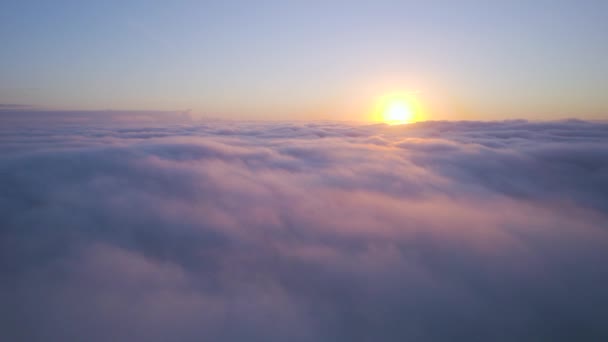 Lever Soleil Sur Brouillard Drone Devon Angleterre Europe — Video