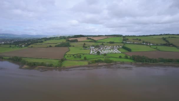 Utsikt Över River Teign Från Drönare Newton Abbot Devon England — Stockvideo