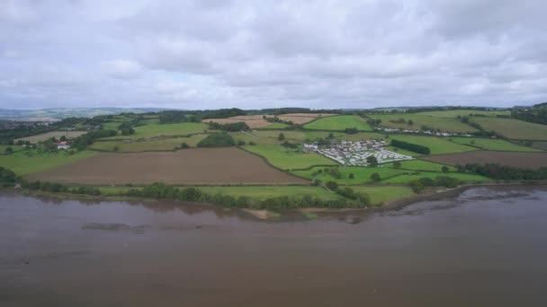 Άποψη Του Ποταμού Teign Από Drone Newton Abbot Devon Αγγλία — Αρχείο Βίντεο