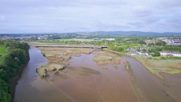 Vista Rio Teign Drone Newton Abbot Devon Inglaterra — Vídeo de Stock