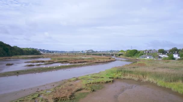 View River Teign Drone Newton Abbot Devon Anglia — Stock videók