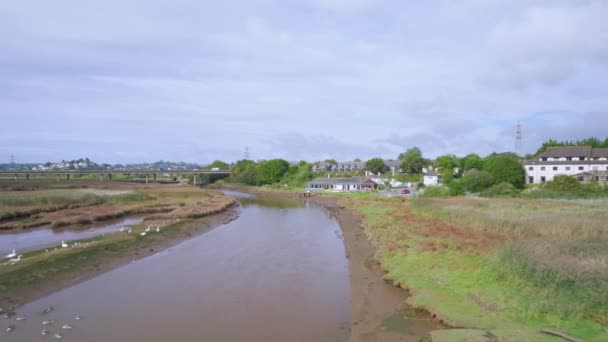 Vista Rio Teign Drone Newton Abbot Devon Inglaterra — Vídeo de Stock