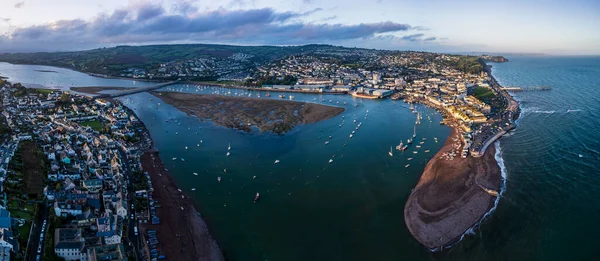 Panorama Über Teign Shaldon Und Teignmouth Von Einer Drohne Aus — Stockfoto