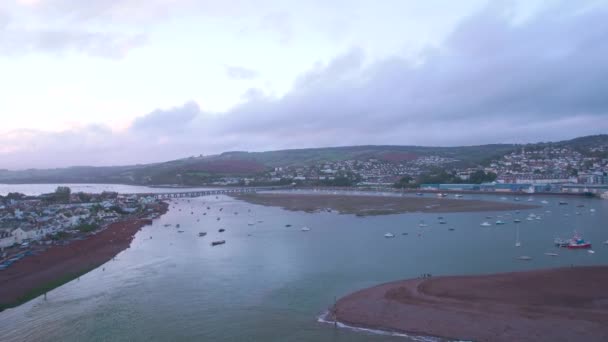 Uitzicht River Teign Shaldon Teignmouth Vanuit Een Drone Devon Engeland — Stockvideo