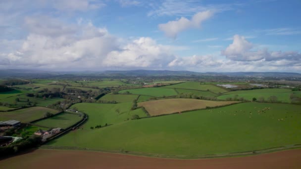 Fält Över Devon Och Widdicombe Farm Torquay Devon England — Stockvideo