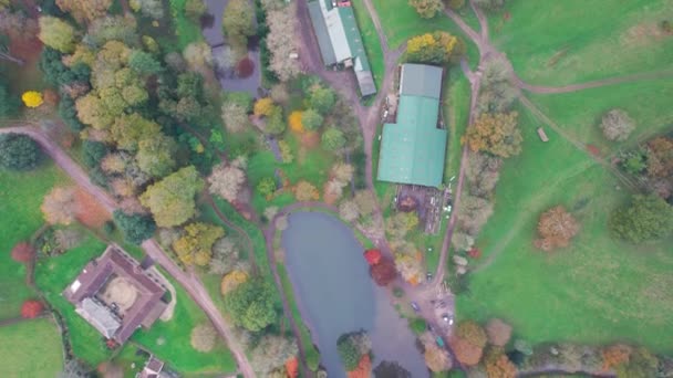 Vista Dall Alto Verso Basso Ugbrooke House Giardini Drone Colori — Video Stock