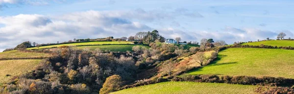 秋のメドウズ農地の上の色 Kingwear Brixham Devon England Europe — ストック写真