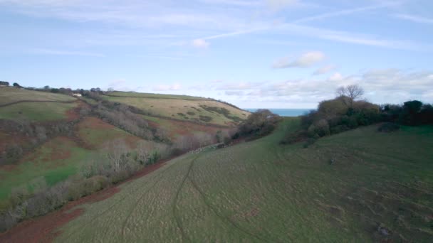 Jordbruksmark Över Man Sands Kingswear Devon England — Stockvideo