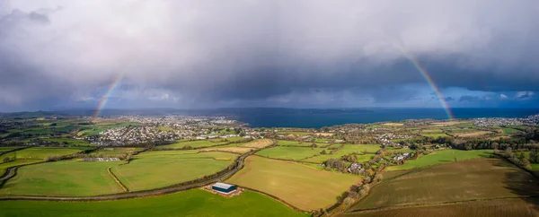Regenbogen Über Paignton Und Brixham Devon England — Stockfoto