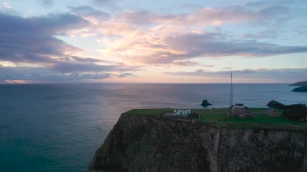 Wschód Słońca Nad Berry Head Lighthouse Berry Head Brixham Devon — Wideo stockowe