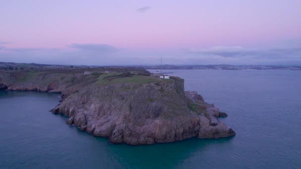 Wschód Słońca Nad Berry Head Lighthouse Berry Head Brixham Devon — Wideo stockowe