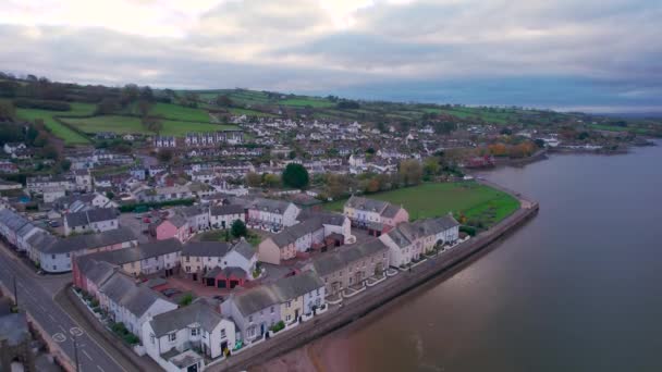 Utsikt Över River Teign Shaldon Och Teignmouth Från Drönare Devon — Stockvideo