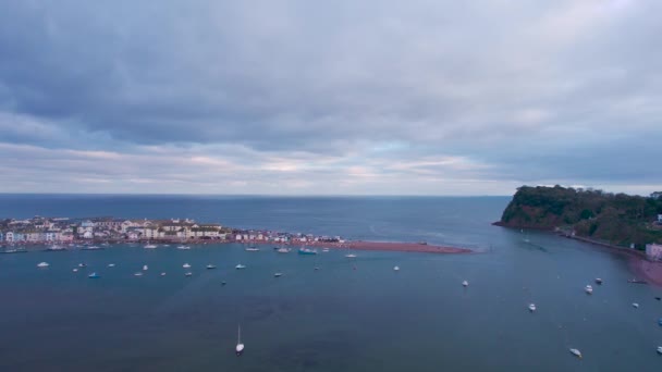 Blick Über Teign Shaldon Und Teignmouth Von Einer Drohne Aus — Stockvideo