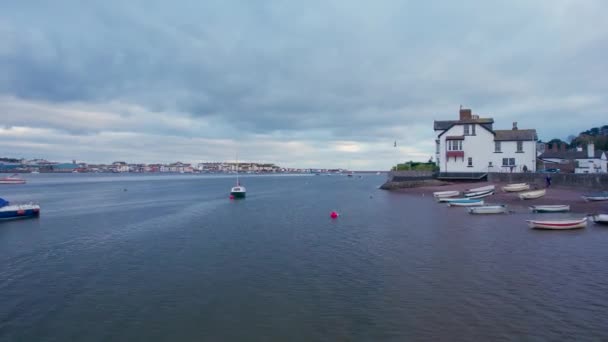 Blick Über Teign Shaldon Und Teignmouth Von Einer Drohne Aus — Stockvideo