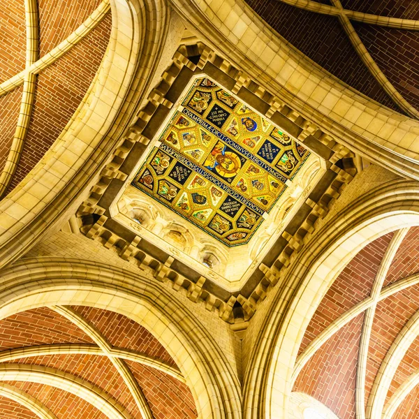 Plafond Fresco Ceiling Buckfast Abbey Church Buckfastleigh Devon England Europe — Fotografia de Stock