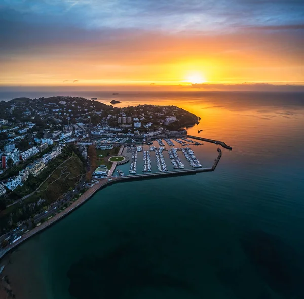 Sunrise Torquay Torquay Marina Devon England Europe — Stockfoto