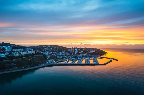 Amanecer Sobre Torquay Torquay Marina Devon Inglaterra Europa — Foto de Stock