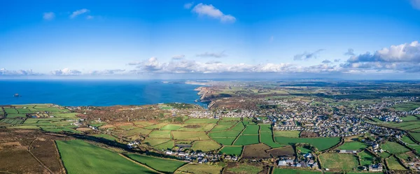 Panorama Dron Sobre Agnes Cornwall Inglaterra — Foto de Stock