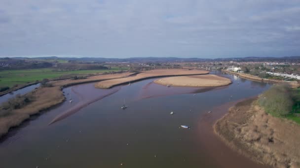 Topsham River Exe Drone Exeter Devon Inglaterra Europa — Vídeo de Stock