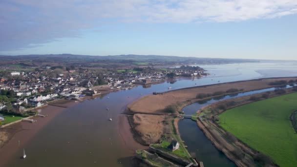 Topsham River Exe Drone Exeter Devon Inglaterra Europa — Vídeo de Stock