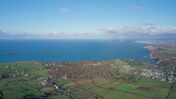 Panorama Från Drönare Över Agnes Cornwall England — Stockvideo